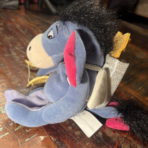 DISNEY "CUPID EEYORE" and "POOH WITH RED SWEATER" Bean Bag Plush New W/ Tags Vtg - Picture 10 of 11